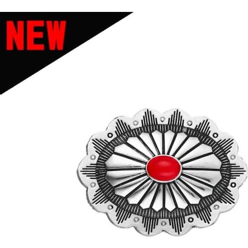 KDG western cowboy radiation flower point natural stone western concho metal rhinestone flower concho belt screw clothing access