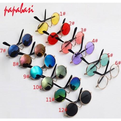 1PCS glass Doll Cool Round Glasses Colorful Sunglasses For 1/6 BJD Grils Toy As fit 18inch dolls toys Accessorie