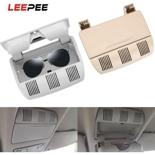 LEEPEE For Skoda Octavia Fabia Roomster 1Z0868565E Car Sunglasses Roof Storage Box Sunglass Clip Glasses Case Car Accessories
