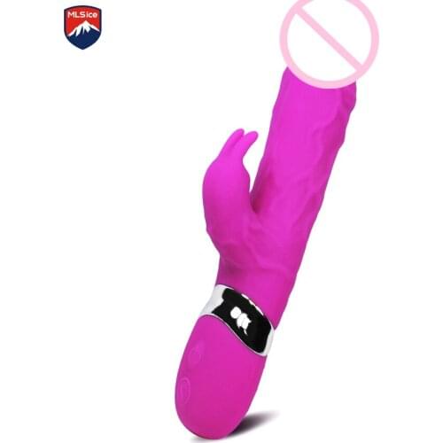Mlsice Usb Rechargeable Sexy Powerful Rabbit Vibrating Massager Sex Toy Erotic G spot Adult Toys Sex Products for Women