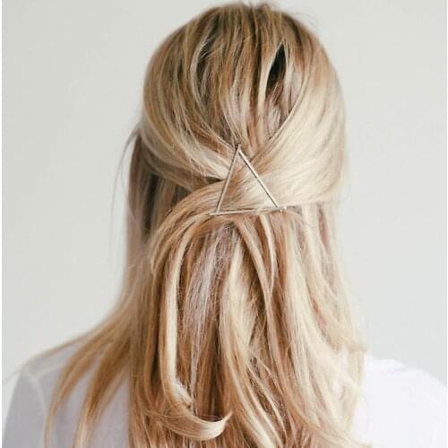 Women Girls Fashion Hairpins Hollow Triangle Hair Clip Barrette Wedding Party Hair Accessories