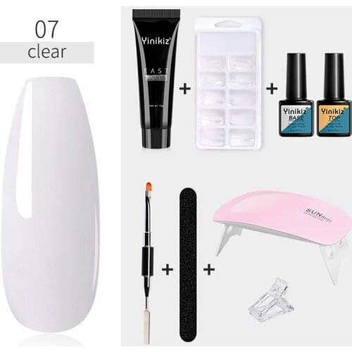 Poly Nail Gel Set Nail Gel Kit Gel 7 Color Nail Polish For Nail Extension Crystal Builder Clear Color Gel