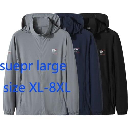 New Arrival Fashion Super Large Spring Men Hooded Mandarin Collar Thin Casual Jackets Coats Plus Size XL2XL3XL4XL5XL6XL7XL8XL