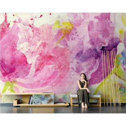 Beibehang papel de parede Customized modern hand-painted painting flowers watercolor flowers living room TV background wallpaper
