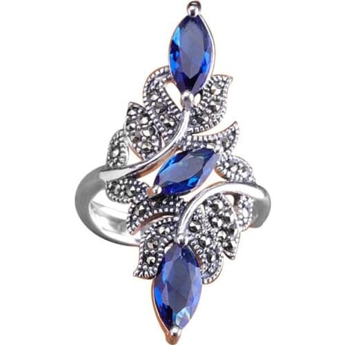 Wedding ring delicate blue zircon female ring fashion new wedding jewelry new year gift