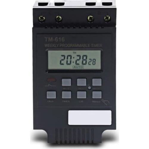 7 Days Programmable Digital Timer Switch Digital Industrial Time Switch Relay Timer Control AC 220V 30A Din Rail Mount