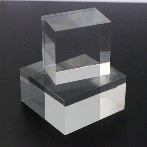 3X3CM Clear Acrylic Plastic BLOCK Cosmetics Base Crystal Box Booth Plexiglass Floor Jewelry Display Stand