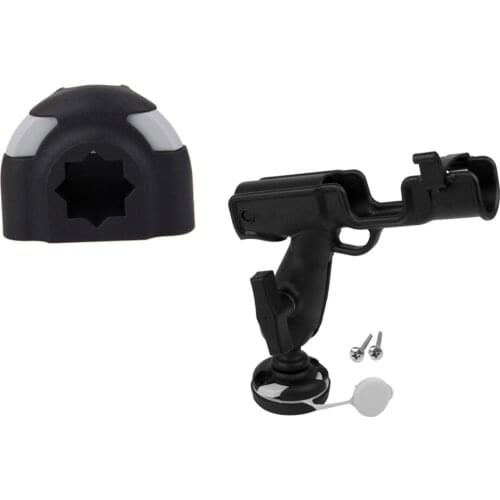 Adjustable 360 Degree Swivel Side Rail Flush Mount Boat Kayak Fishing Rod Pole Holder Rack Bracket & Support Mount Base Tackle