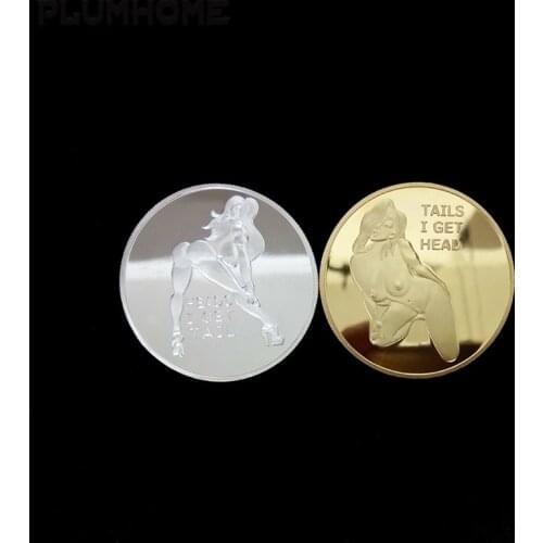 Sexy Woman Coin Get Tails Head Adult Challenge Lucky Girl Commemorative Coins