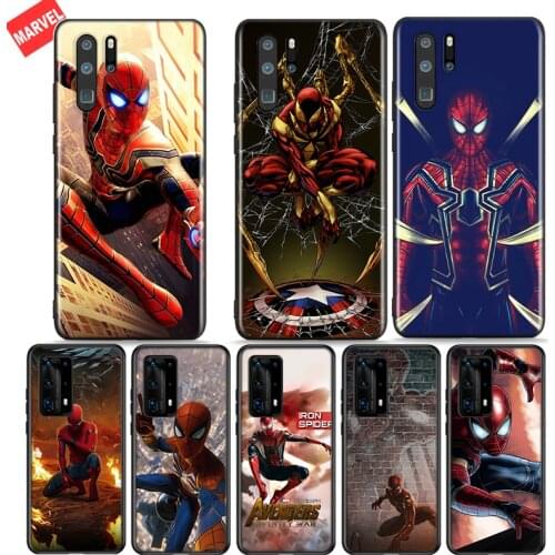 Silicone Cover Iron Spider Avengers For Huawei P50 P40 P30 P20 Pro P10 P9 P8 Lite E Plus 2019 2017 Phone Case