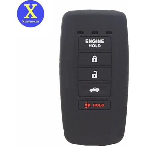 Xinyuexin Silicone Car Key Cover FOB Case For Acura ILX TLX RLX RDX MDX TSX 2015 2016 2017 Remote Key Car-stying With 5 Buttons