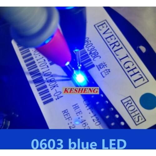 SMT BLUE Small 200PCS lamp beads 0603 SMD LED 0603 BLUE Light-emitting diodes 460-470nm