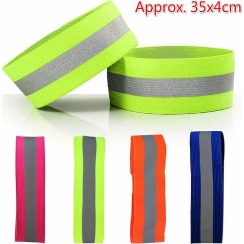 Reflective Bands Elasticated Armband Wristband Ankle Leg Straps Safety Reflector Tape Straps for Night Jogging Walking Biking