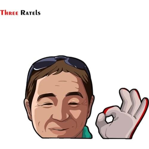 Three Ratels FC75 Funny 3D Drift King Keiichi Tsuchiya Peeking Car Auto Sticker Decal For Honda VW BMW Window Guitar Laptop Wall
