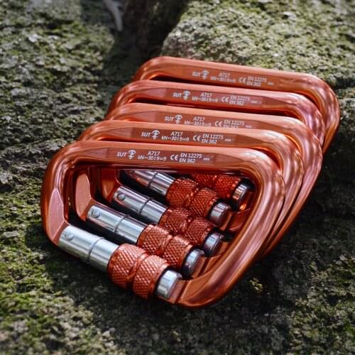 PACK 5pcs Screwgate Locking Carabiner 30KN Heavy Duty Rock Climbing Arborist Clips Mountaineering Rappelling Equipment Gear
