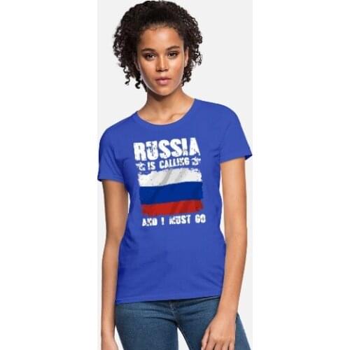 Russian T Shirt Russia Calls and I Have To Go Womens T Shirt