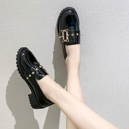 Shoes Women Heels Spring Autumn 2021 New Leather Female Chaussure Femme Zapatos Mujer