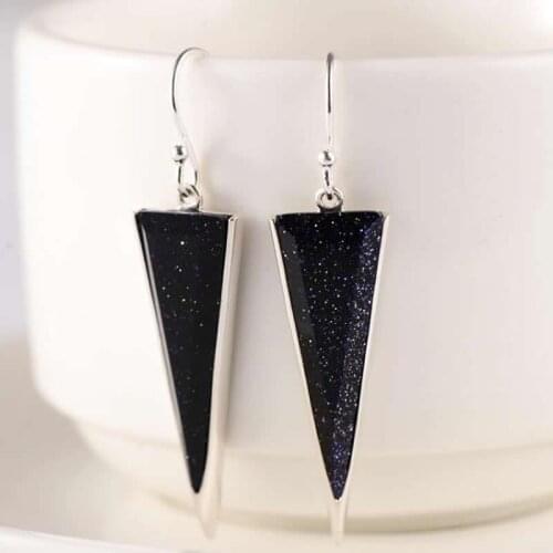 Pure S925 Silver Earrings Women S925 Triangle Fashion Dangle Earrings