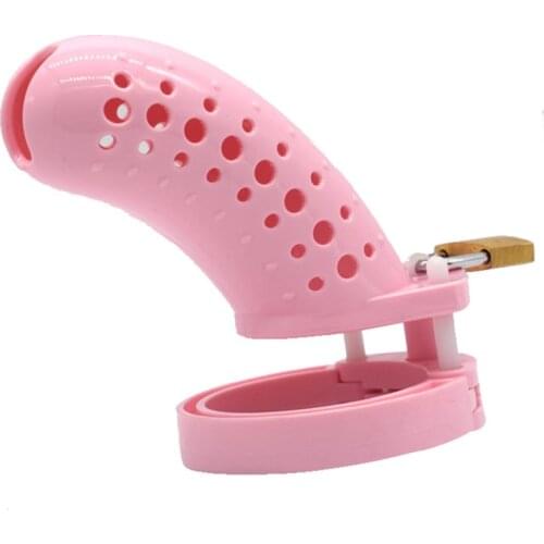 Hot Sale Plastic Cock Ring Male Chastity Cage With 5 Size Ring Brass Lock Number Tags For Men Penis Belt Lock Cock Cage Sex Shop