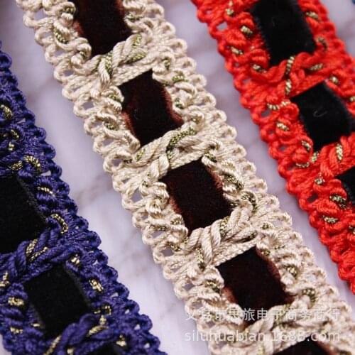 1 yards Velvet Weave Lace Fabric Ribbons DIY Craft Clothes Bag Sewing Trim Decoration