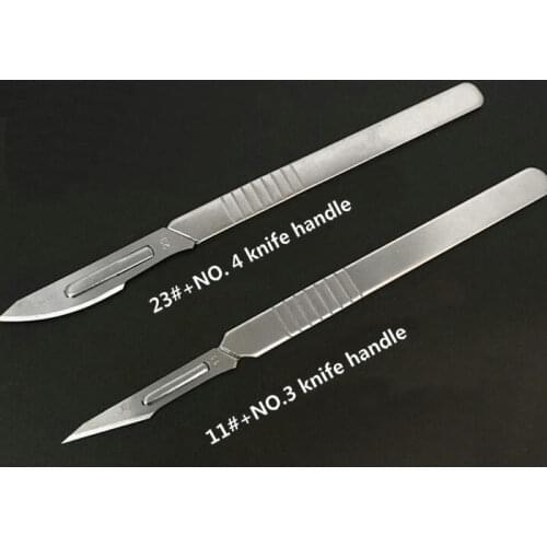 11pcs/set Disposable Sterile Animal Surgical Scalpel Knife, Stainless steel hilt, Multi-function Tools(10pcs Blades with 1 hilt)