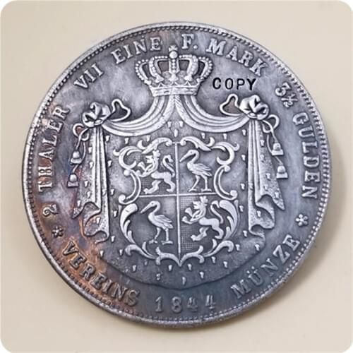 1844-A German states (Reuss-Obergreiz) 2 Thaler 3 1/2 Gulden - Heinrich XX COPY COIN FREE SHIPPING