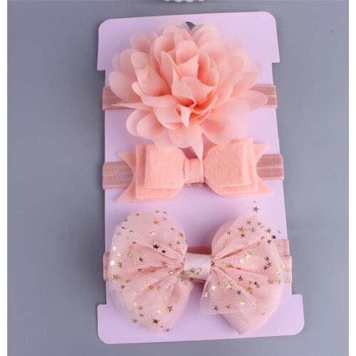 2021 3Pcs/set Baby Elastic Flower Headband Girls Floral Bowknot Hair band Toddler Infant Hair Accessories photo props accesorios