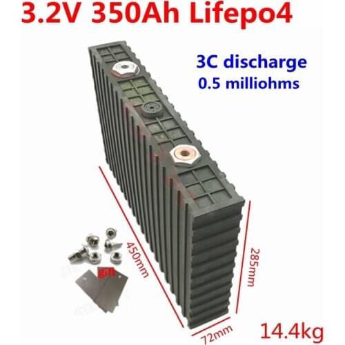 4pcs 2000 Cycles Lifepo4 3.2V 350Ah not 300Ah lithium battery for 12V 24V 48V 350Ah 600Ah Solar energy storage RV motorhome