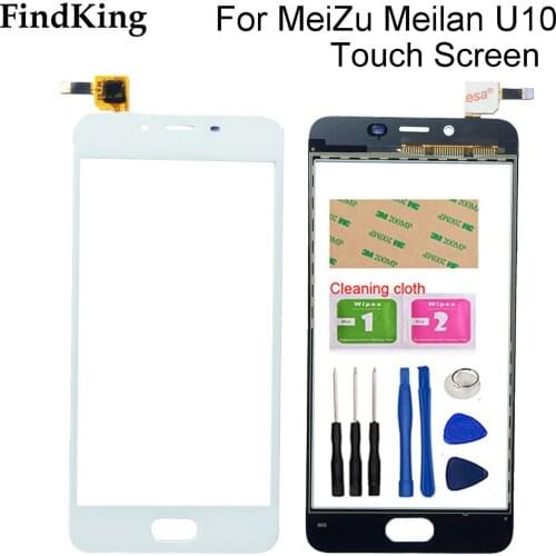 5'' Mobile Touch Screen For Meizu U10 U 10 Touch Screen Digitizer Front Glass Sensor For Meilan U10 Panel Repair Tools Adhesive