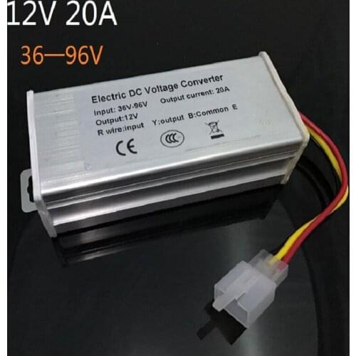 Converter Adapter to Voltage Transformer DC 96V 72V 64V 60V 48V TO 12V 20A Current