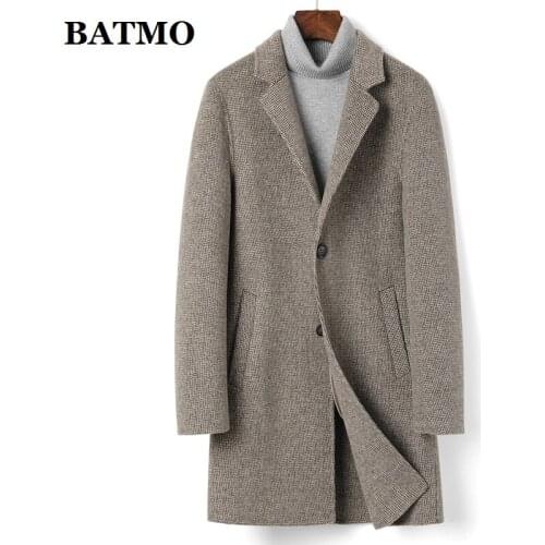 BATMO 2020 new arrival autumn&spring high quality wool trench coat men,casual alpaca jackets ,S9959