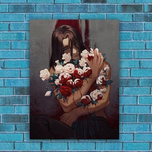 Garden Roses Eren Jaeger Attack on Titan Decoration Home Decor Canvas Painting Living Room Wall Art Pictures Posters Prints