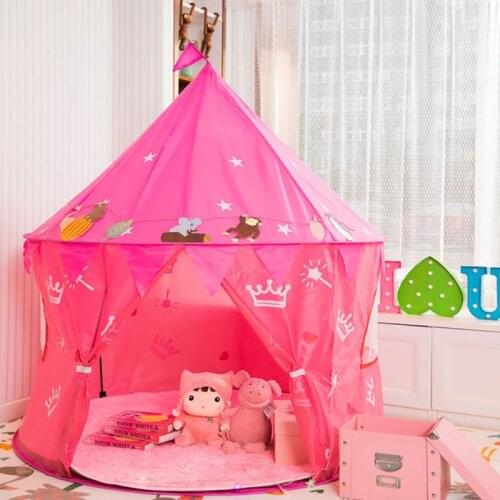 Children Princess Castle Play Tent Kids Game Tent House Portable Playtent Toys Baby Indoor/Outdoor Play House Girl Room Decor