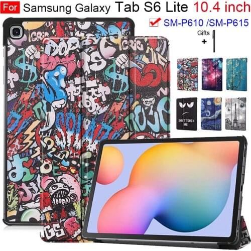 2020 New Galaxy Tab S6 Lite Case SM-P610 SM-P615 Tri-Fold Case Cover Compatible Samsung Galaxy Tab S6 Lite 10.4" Inch with Film