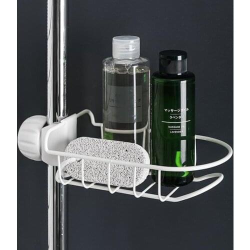 Home Accessories Iron Sink Hanging Punch Faucet Storage Bathroom Hollow Out Shelves Free Kitchen Drain Storage Rack Organizer