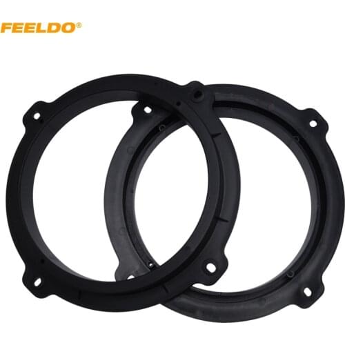 FEELDO 1pair 6.5" Car Speaker Spacer Mat Adapter Horn For Hyundai ix20 ix25 ix35 Front Door Stereo Refitting Ring Mats #HQ5612