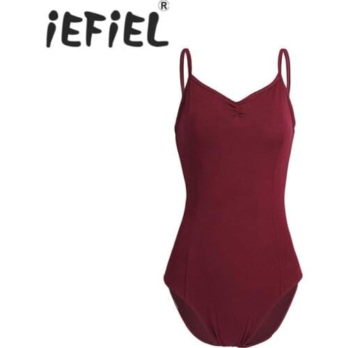 IEFiEL Women Adult Criss Cross Back Built In Shelf Bra Ballet Dancer Leotard Tutu Dress Dance Performance Dancing Costumes Dress