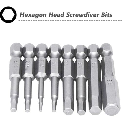 Alloy Steel Security Bit Set Screwdriver Hexagonal Bits Screw Driver Bits 8Pc