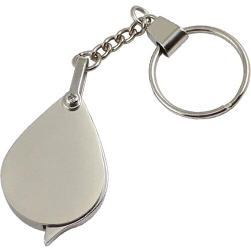 Mini Portable 15X Metal Folding Optical Glass Magnifier With Key Chain Daily Hand Magnifying Glasses Glass Tool