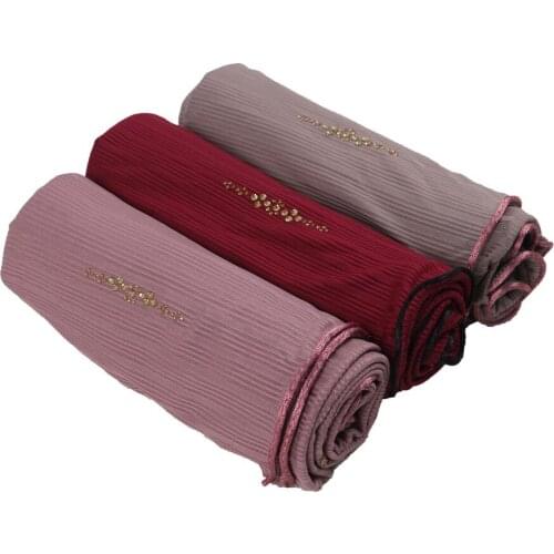 Muslim ladies shawls wraps shinning Diamond style women Knitted cotton abaya hijab scarf Dutch Islam Women Scarves Roma line D17