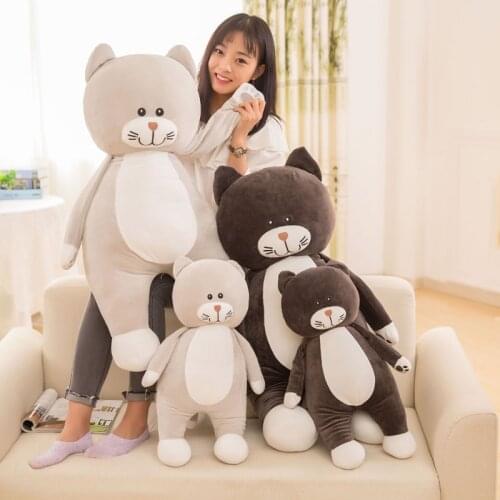 1 piece 60/75cm Soft Cat Plush Toy Pillow Stuffed Animal Cat Toy Sofa Cushion Bed Toys Children Gift Or Bedroom Decoration