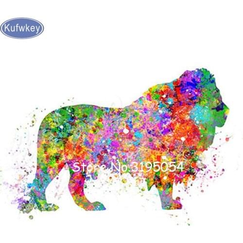 Wall painting 5D Diy Diamond Painting lion Full Square Drill Mosaic Wall Sticker Decor Painting Cross Stitch Embroidery animals