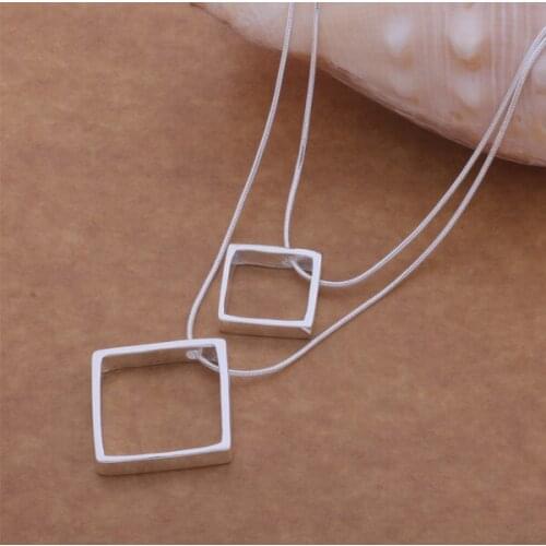 AN481 Sterling Wholesale Silver color color Necklace Silver color color Fashion Jewelry Pendant /astajkaa Ayyajqfa