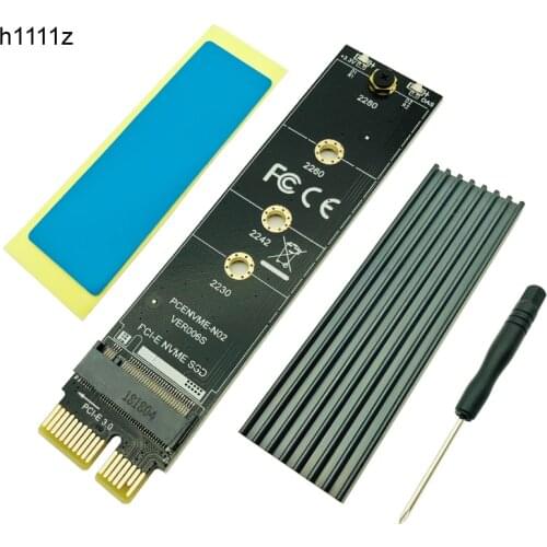 PCI-E PCI Express 3.0 X1 to M.2 M KEY Interface NVMe SSD PCIE M.2 Riser Card Adapter Heatsink SSD 2230 2242 2260 2280 Full Speed