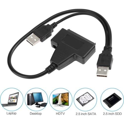 30cm USB 2.0 to SATA 2.5/3.5 inch SSD Hard Disk Drive Adapter Converter Cable for Desktop Laptop