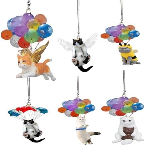 Angel Wings Cat and Dog Balloon Car Pendant Wind Chime Charm Key Chain Purse Keychain Jewelry