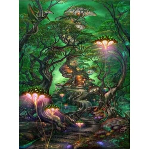 Full square round Diamond Painting Fantasy forest cross stitch 5d diy Diamond embroidery rhinestone icon Unfinished decor EE1347