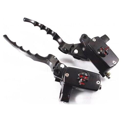 1" Handlebar Brake Clutch Reservoir Lever For Harley Honda Kawasaki Suzuki Cafe