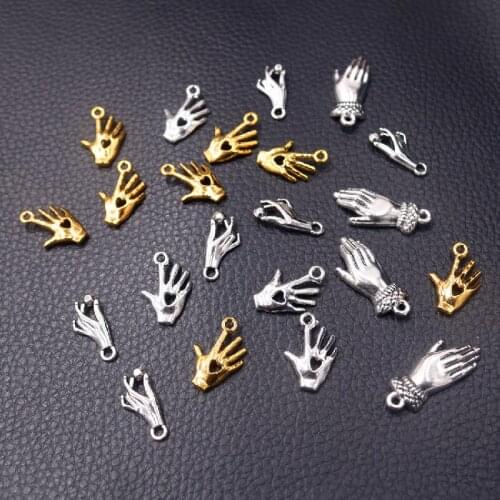 20pcs Nimble Palms Pendants Popular Earrings Bracelet Metal Accessories DIY Charms Jewelry Crafts Findings P449