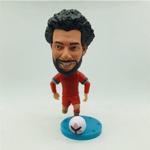 Soccerwe 2.55" Height Soccer Star Dolls 11# M. Salah Figures 2021 Red Christmas Gift Toy